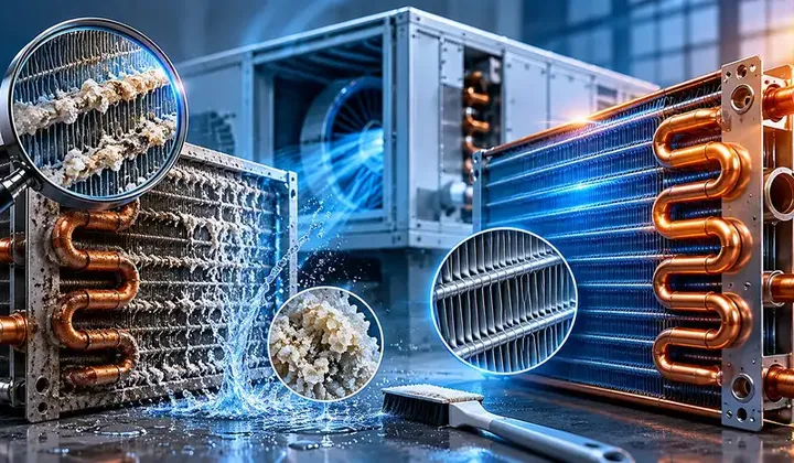 رسوب‌گرفتگی کویل هواساز چه تأثیری بر مصرف برق و راندمان سیستم دارد؟