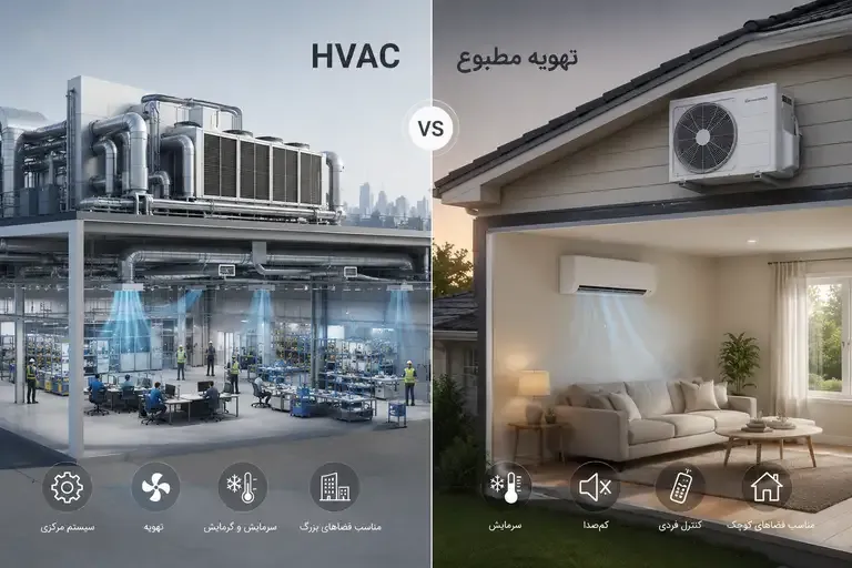 تفاوت HVAC و تهویه مطبوع: از مفاهیم تا کاربردها